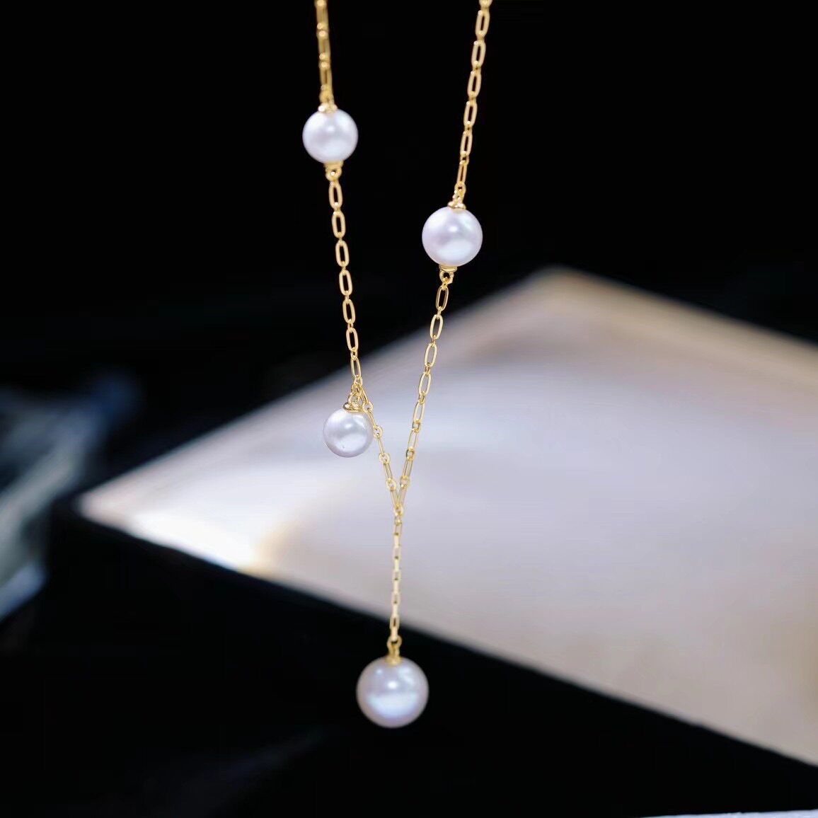 DIY珍珠配件 S925纯银ins风古巴链条满天星项链半成品 金色银色图片