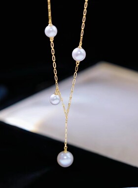 DIY珍珠配件 S925纯银ins风古巴链条满天星项链半成品 金色银色