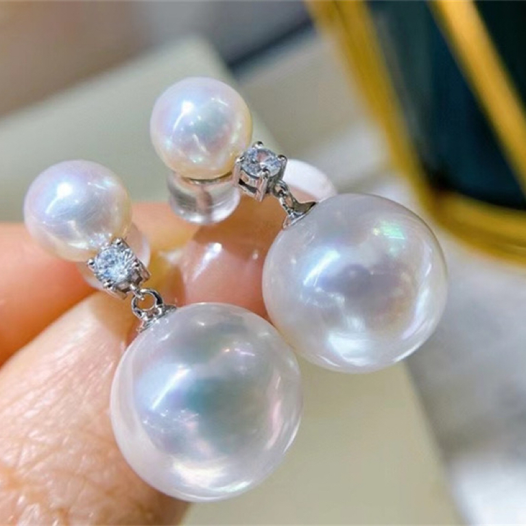 银针威尔娜斯铜经典爆款双珠耳钉