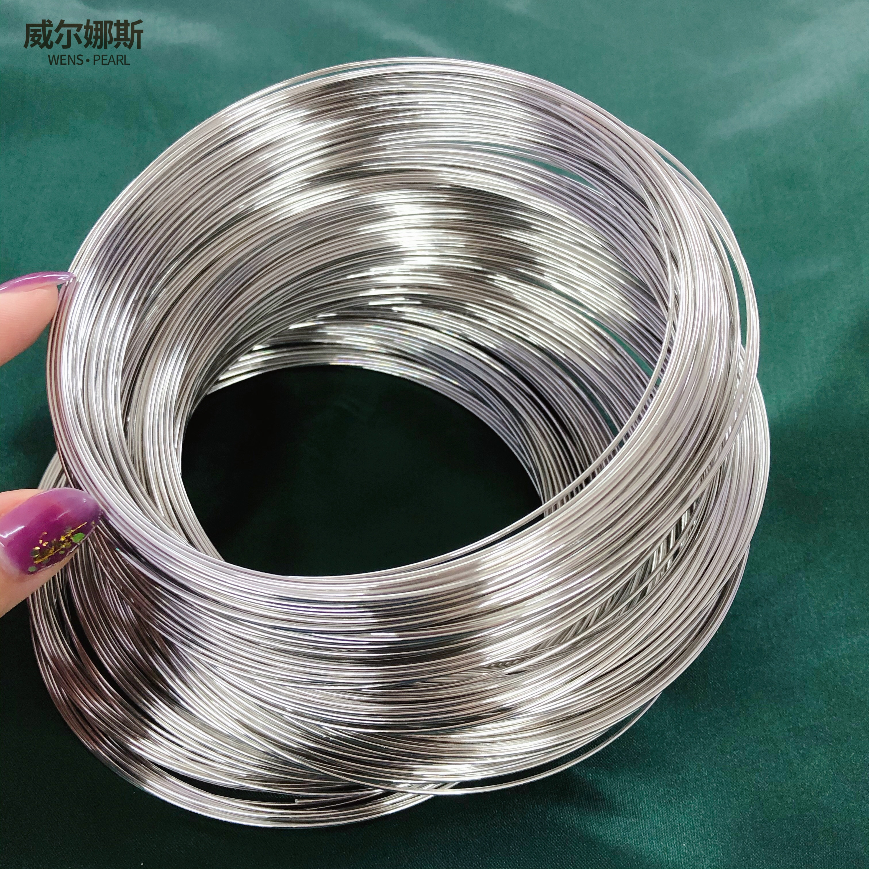 DIY配件 镀金钢圈颈圈珍珠弹力项圈直径120mm手工材料1.0mm通用