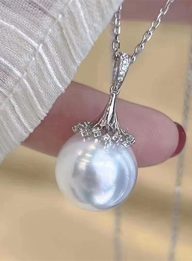 DIY珍珠配件 18K包金铜厚镀金梨花头经典款吊坠项坠半成品 9-16mm