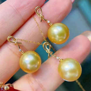 DIY珍珠配件 S925纯银蝴蝶结款小清新柔美精致吊坠耳钉套装半成品