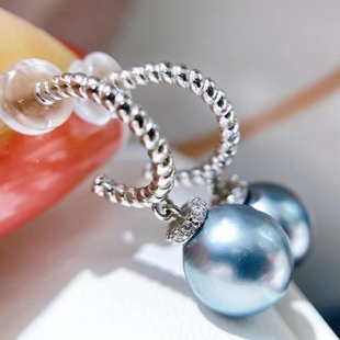 DIY珍珠配件 18K包金铜厚镀金大C耳钉耳圈麻花编织质感耳饰半成品