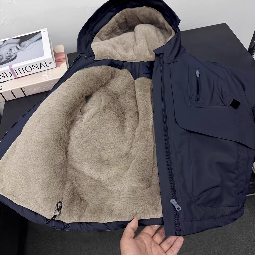 男童派克服2025新款棉袄秋冬棉衣外套加绒加棉加厚冬季冲锋衣棉服