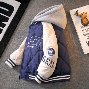 儿童棉衣外套秋冬季2025新款加棉加厚棉服中大童男孩棒球服棉袄潮