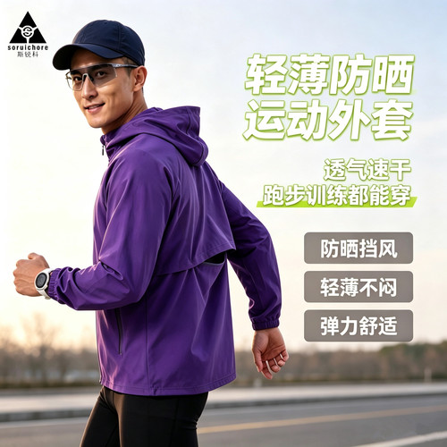 秋季男女轻薄防风速干跑步夹克