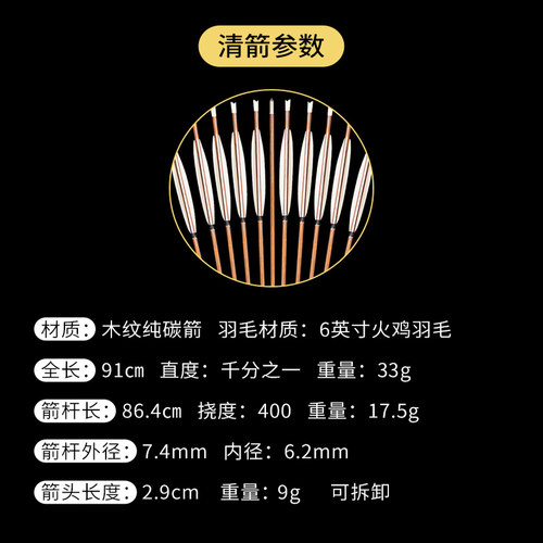 阿飞弓箭赛级超长纯碳清箭防爆箭