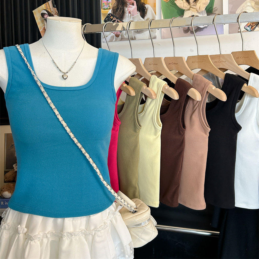 纯欲风方领磨毛吊带保暖背心女秋冬内搭带胸垫简约百搭打底衫上衣,女士内衣/男士内衣/家居服,保暖背心,淘宝优惠券,粉丝福利购,淘宝优惠卷