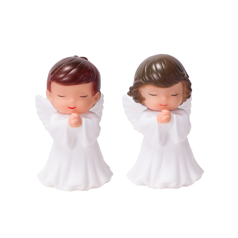 男孩女孩小天使蛋糕装饰摆件白衣小天使娃娃许愿儿童生日烘焙配件