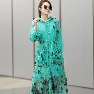 拜占庭的森林棉服女中长款过膝收腰显瘦轻薄保暖高端刺绣棉衣外套