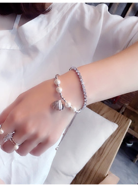 东大门满钻百搭贝壳甜美风手链