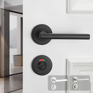 公共厕所卫生间门锁洗手间浴室有人无人红绿隔断不锈钢分体指示锁