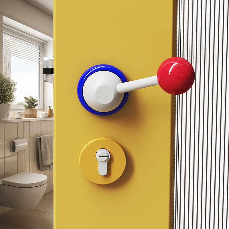 多巴胺复古胡桃木分体实木门锁