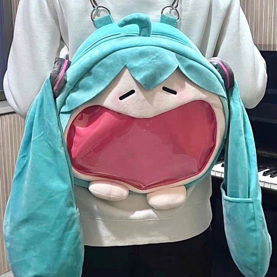 初音未来fufu痛包玩偶可爱2024款同款miku礼物单双肩收纳包
