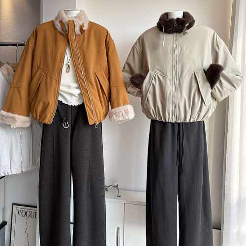2026冬季新品立领仿狐狸毛内胆加厚保暖棉服外套女韩版时尚7967比