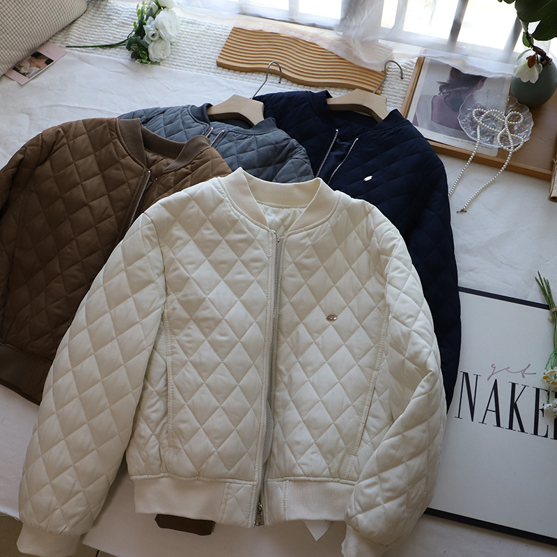 2025秋冬新款菱格宽松显瘦百搭棉服夹克外套女上衣韩版时尚5388比