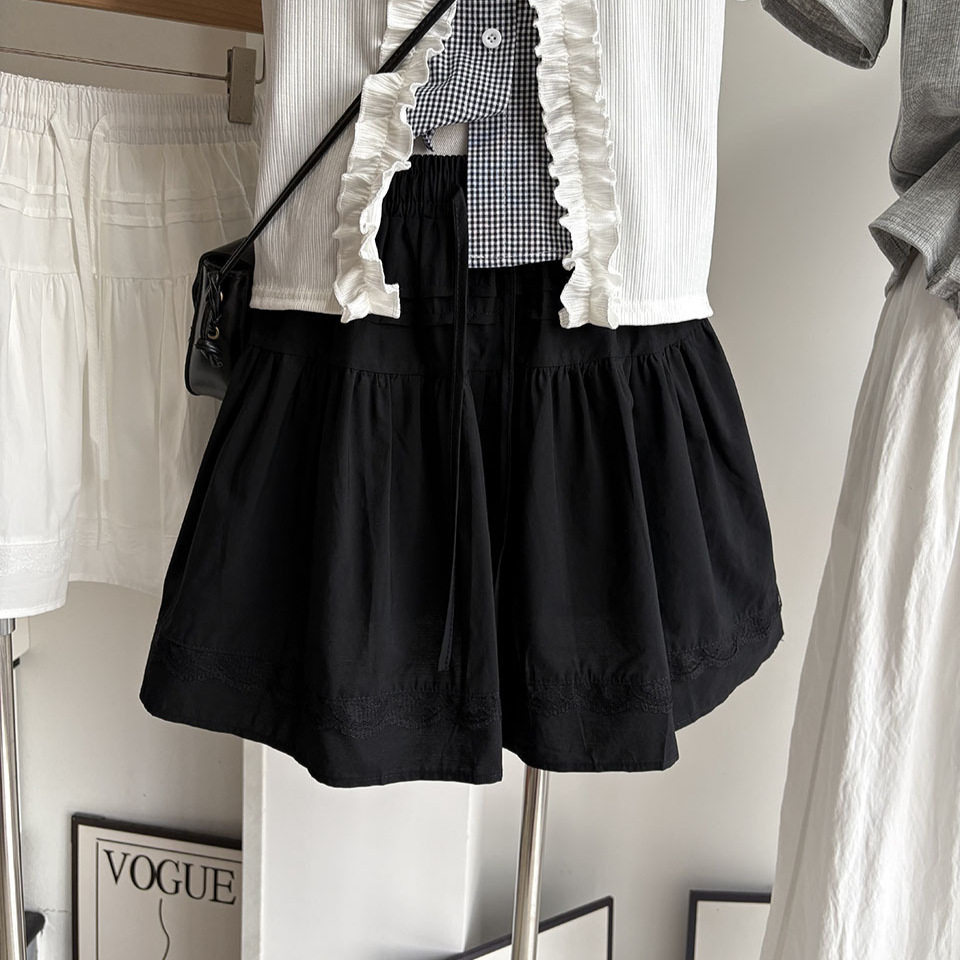 2026夏新款蕾丝拼接半身裙女a字短裙韩版时尚休闲百搭潮流6388比