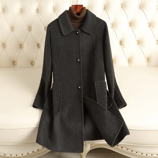 2025年秋冬新款双面羊绒大衣女大短款羊毛外套女宽松中长款韩版祥