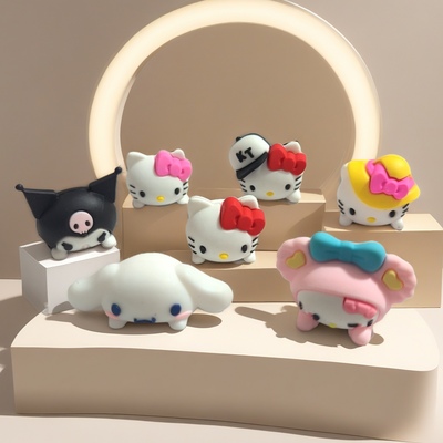 卡通可爱汽车车载中控小摆件PVC软胶配件手工制作收纳盒电脑摆件