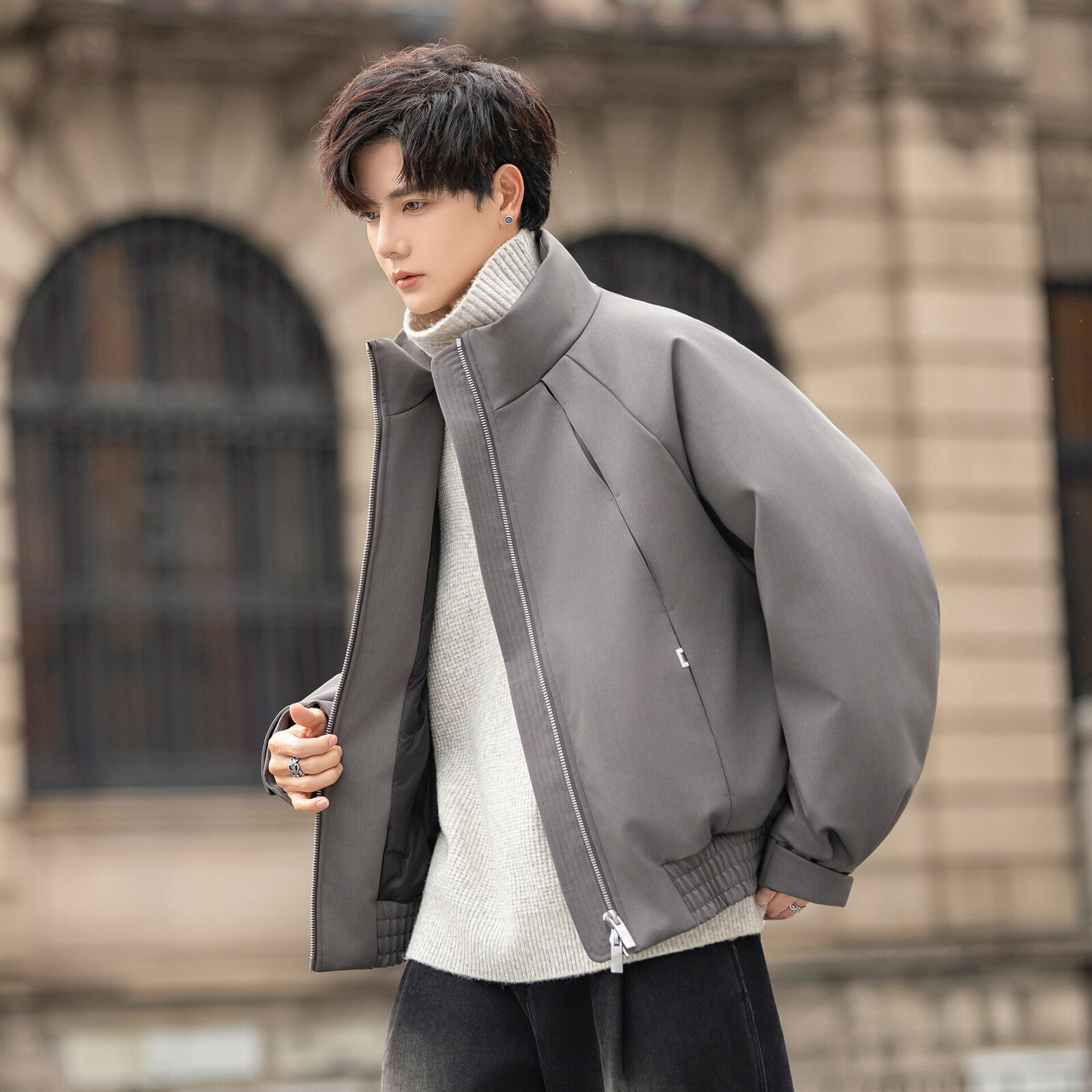 设计款夹克羽绒服冬季90白鸭绒保暖羽绒外套男装F5501-P455控898