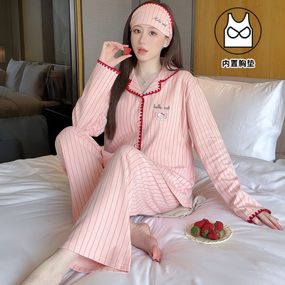 带头巾月子服纯棉全棉吸汗A类孕妇睡衣春夏季薄款产后哺乳秋冬天 — 1