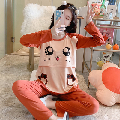 穗曼凤夏季月子服产后薄款5月份6纯棉吸汗7孕妇睡衣女哺乳期喂奶8
