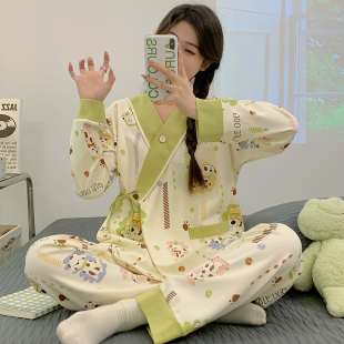纯棉月子服夏季薄款孕妇哺乳家居服
