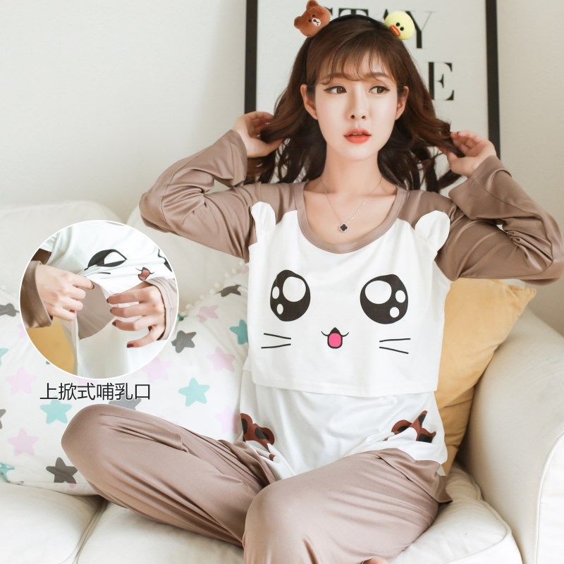 감금복 3월 5일 퇴원하는 산모들을 위한 순면 수유 여름용 얇은 산모 잠옷 봄 가을 6 수유 7