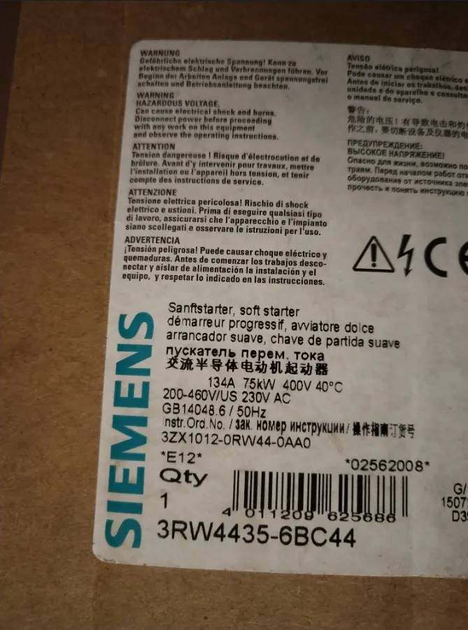 西门子sirius 软起动器400v时的值134a 75kw3rw4435-6bc44询价