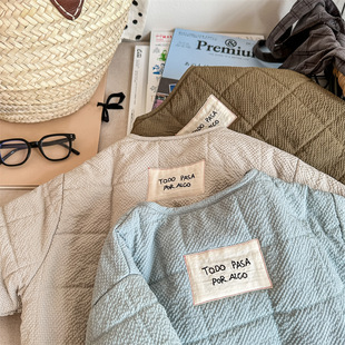 男童女童宽松夹棉薄棉服外套短款韩系穿搭儿童棉袄25深秋初冬7