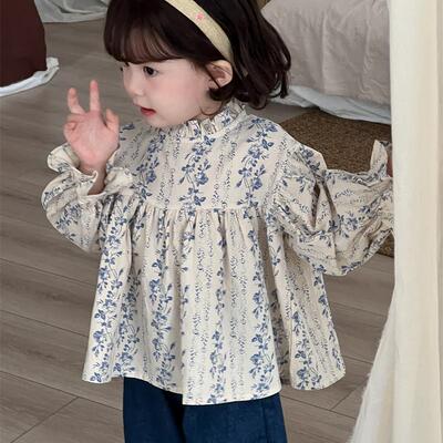 女童棉布衬衫小清新碎花