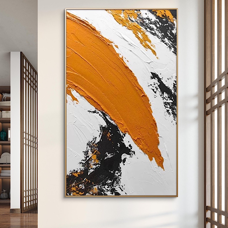 原创《事业有橙》办公室挂画客厅沙发背景墙装饰画玄关立体画定制图片