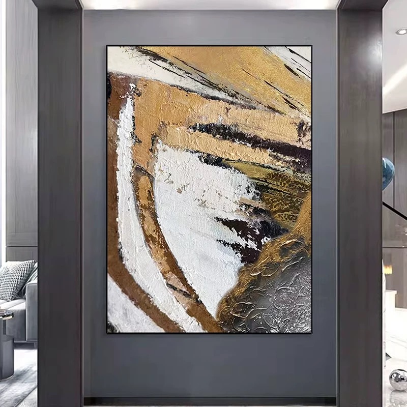 手绘油画《川行》大芬油画村客厅卧室书房装饰画玄关楼梯过道挂画图片