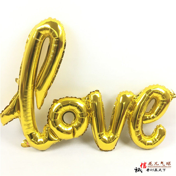 连体LOVE派对婚庆装饰气球 铝膜爱情气球 结婚气球 婚房装饰布置