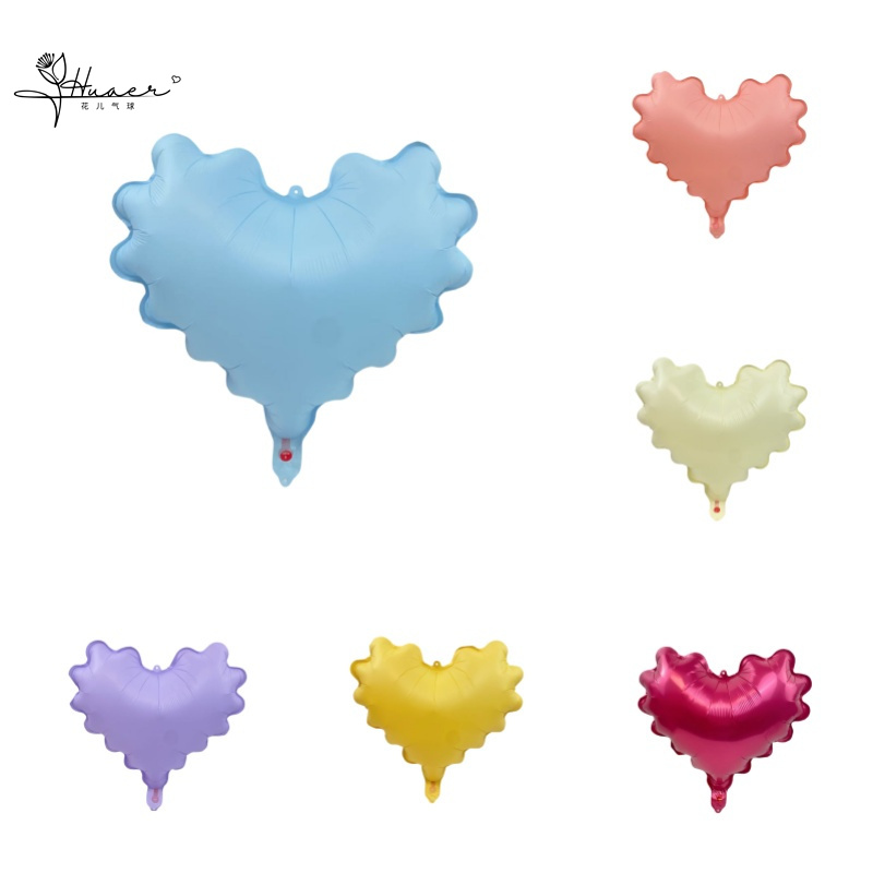 ins18寸波浪纹花边爱心气球