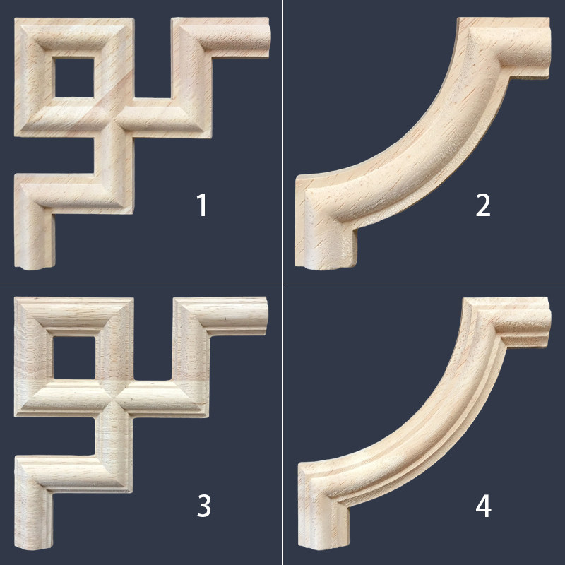 中式实木线条角花护墙板吊顶装饰