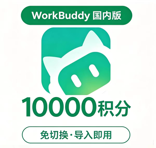 WorkBuddy积分10000积分 Token 龙虾智能体会员可开发票