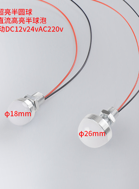 LED12V24V5V220V小灯泡半球低压直流装饰灯泡全彩半球光源装饰