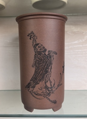 满意紫砂全手工制作精品紫泥精刻签筒盆23×13卖掉了可定制