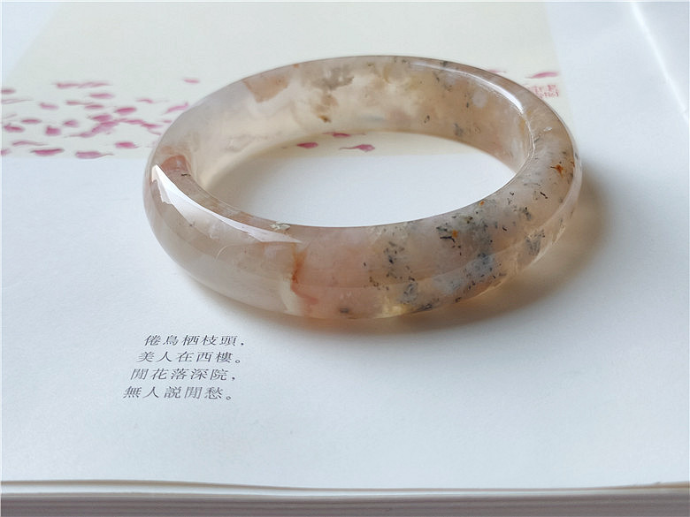 樱花仙女甜美风一物一图玛瑙手镯