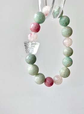 勇气大爆发！老矿莫桑天河石手串有美人痣但依旧很美很自信