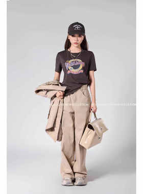 好穿欧货欧洲站2025春新款精品女装欧货短袖T恤圆领字母96296