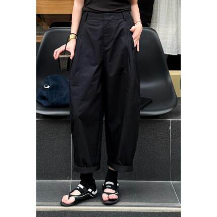 Free to wear2026夏季新款百搭休闲女长裤时尚阔腿裤宽松女装高腰