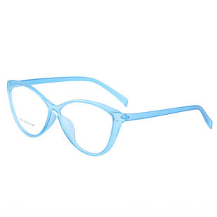 猫眼上扬眼镜框女显脸小 时尚近视护目抗蓝光大框超轻防辐射平镜