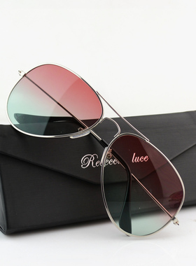 渐进双色太阳镜男女彩色镜片金属