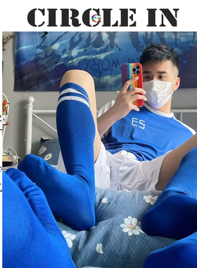 2双 体育生男高筒足球袜长筒过膝袜性感黑色白色薄款高弹性运动袜