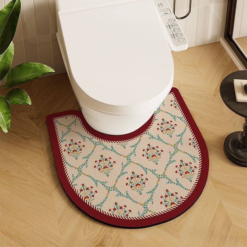 美式u型马桶地垫硅藻泥浴室吸水速干防滑脚垫子卫生间洗手台地毯