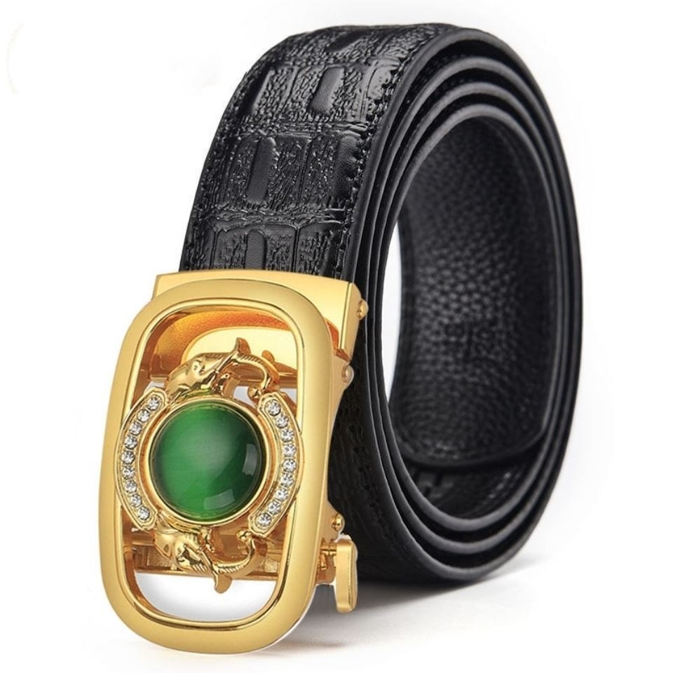 男士真皮皮带玉石自动扣腰带鳄鱼纹真皮带条玉石扣自动扣牛皮腰带,服饰配件/皮带/帽子/围巾,腰带/皮带/腰链,淘宝优惠券,粉丝福利购,淘宝优惠卷