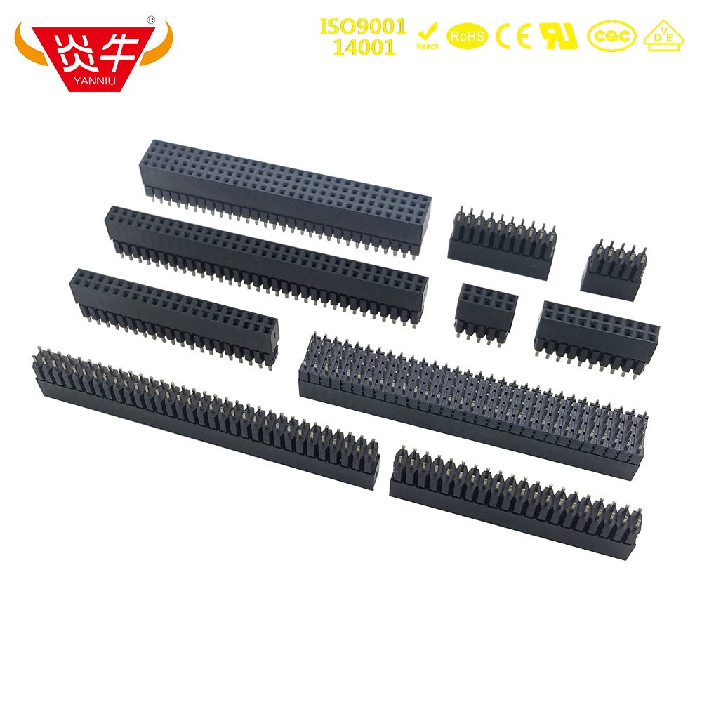 2.0mm排母PC104短针排座10P-120P插座镀金环保阻燃耐高温进口弹片