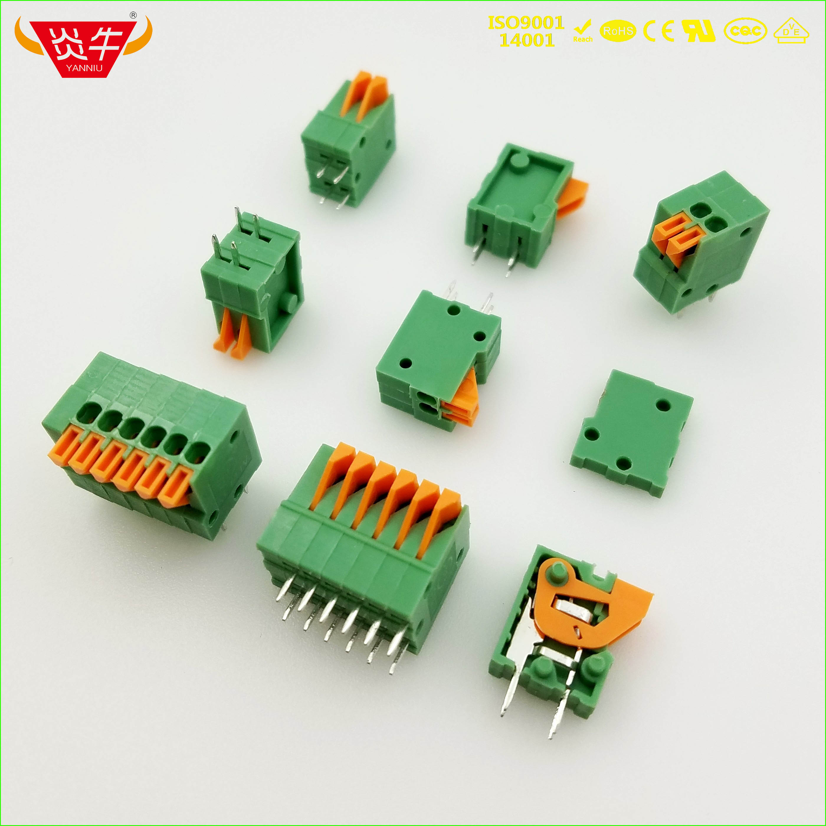 弹簧式PCB接线端子DG141V KF141V 2.54mm FFKDS/V 连接器接插件